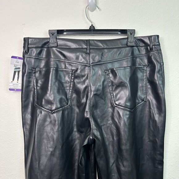 Joie NWT Black Vegan Leather The Joie Pant Shiny Plus Size 16 - Picture 7 of 16